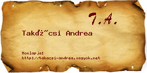 Takácsi Andrea névjegykártya